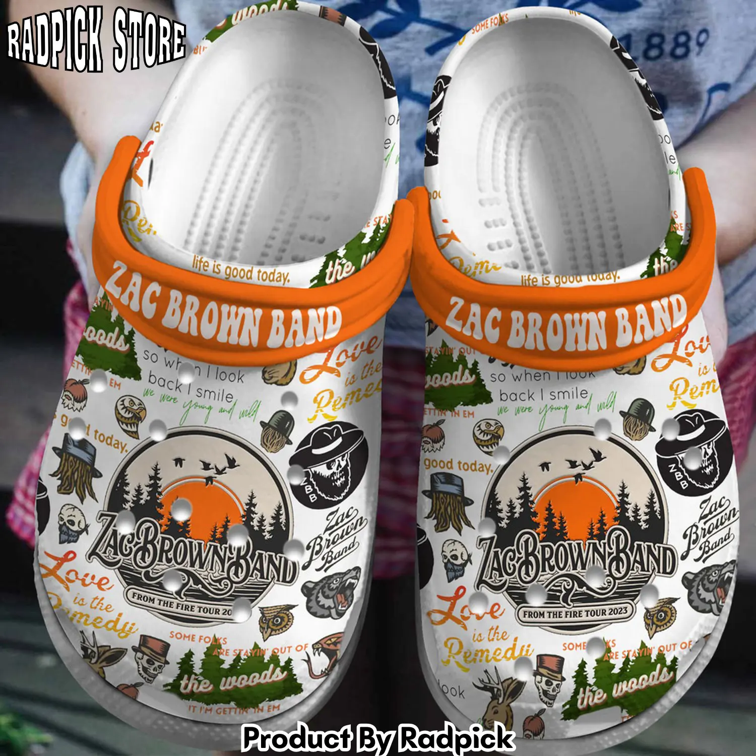 Radpick premium zac brown band music clogs shoes comfortable for men women 83e rp6522007